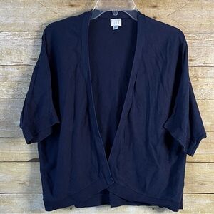 A New Day Navy Shrug Short Cropped Sweater Open Front Size XXL Elbow Sleeves